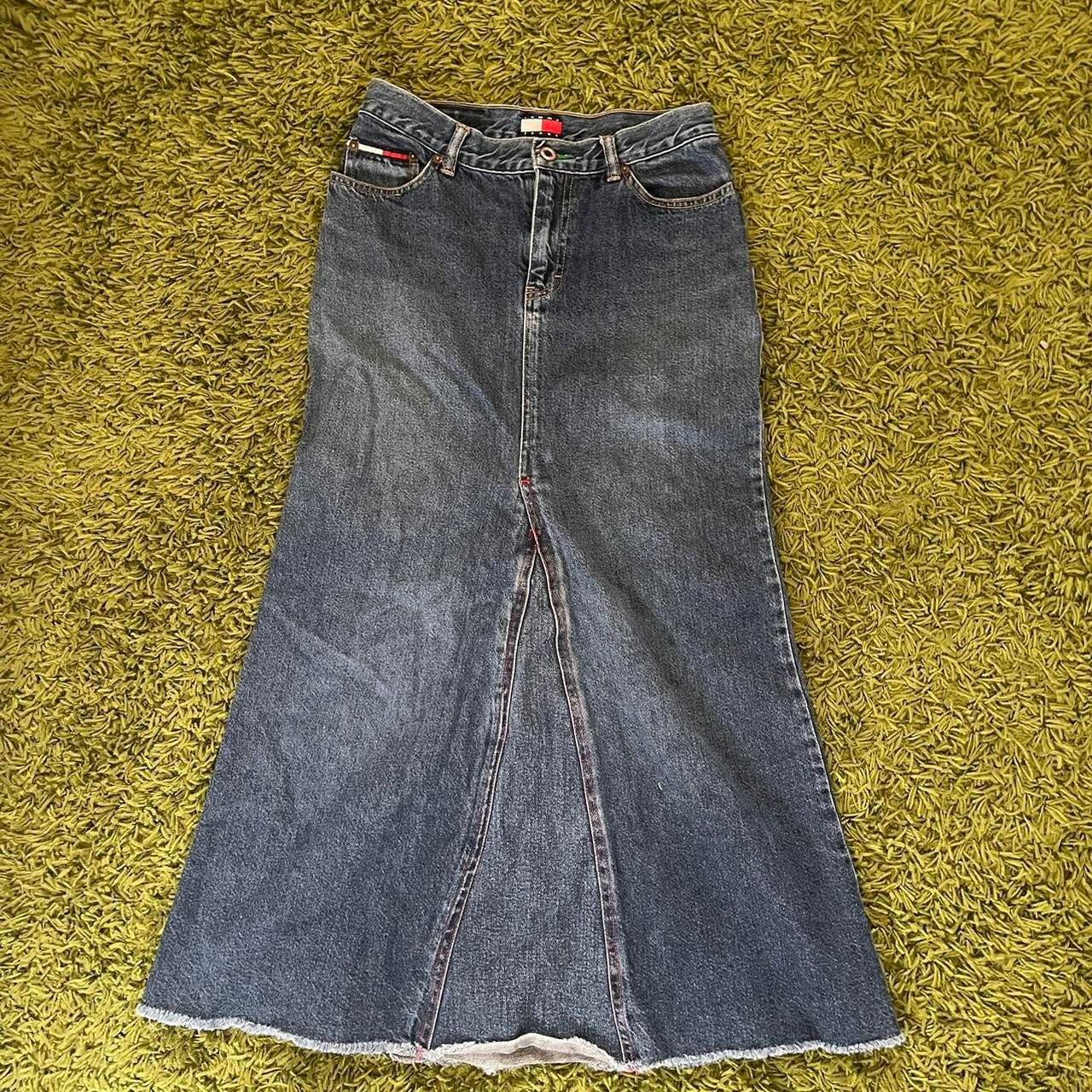 long denim skirt