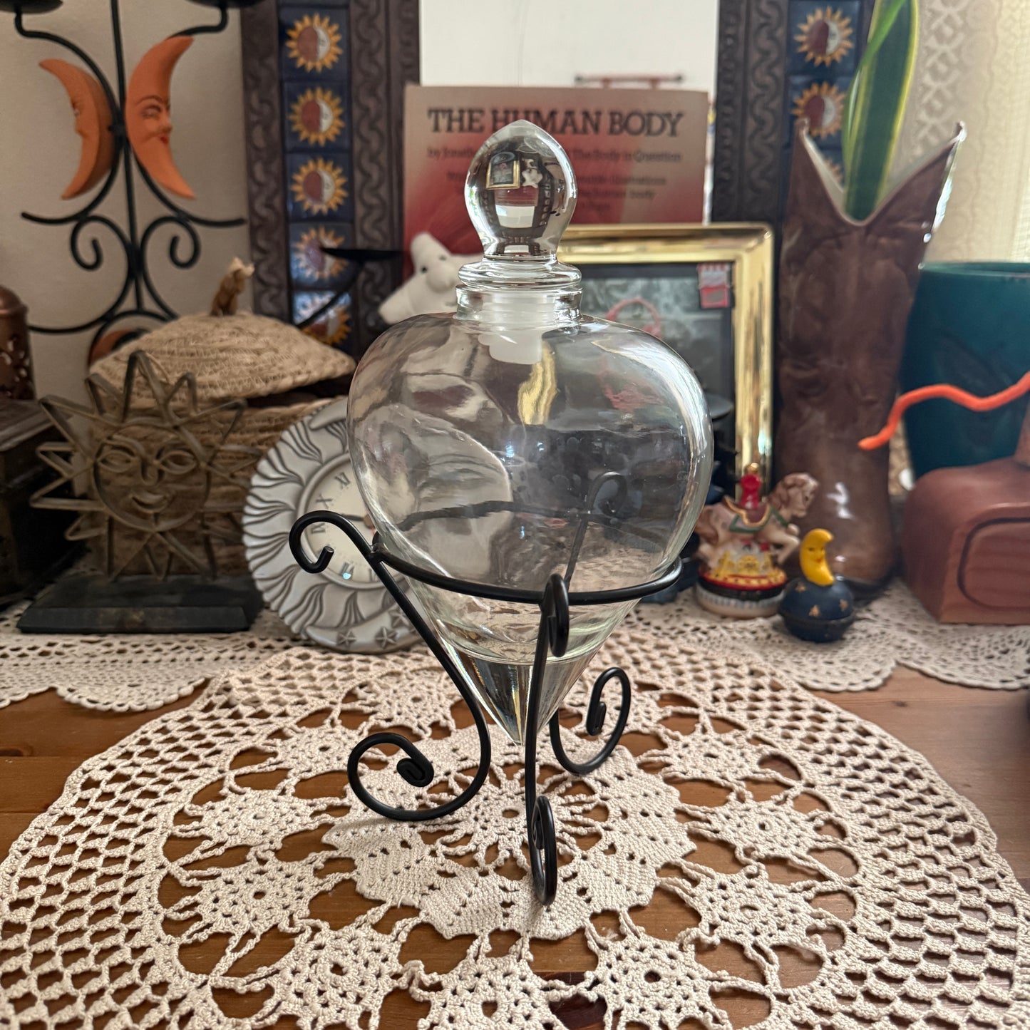 unique vintage whimsical potion bottle + stand