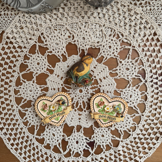 unique vintage whimsical folk art magnets (SET OF 3)