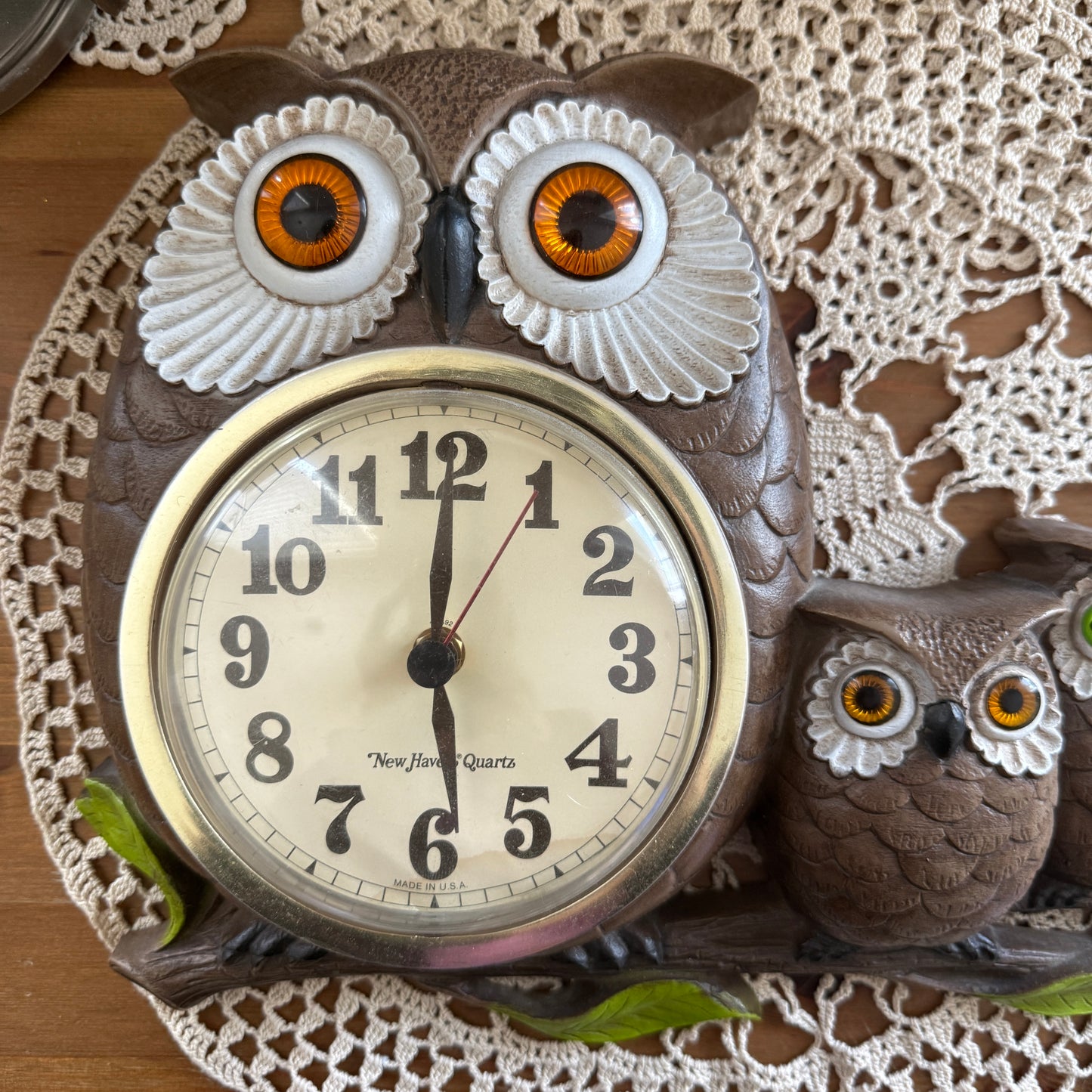 unique vintage whimsical owl clock collectable