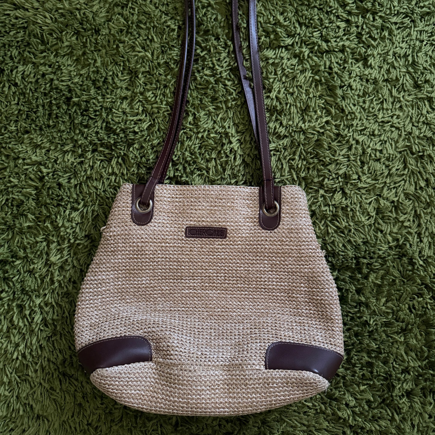 unique vintage whimsical 90s y2k woven shoulder bag