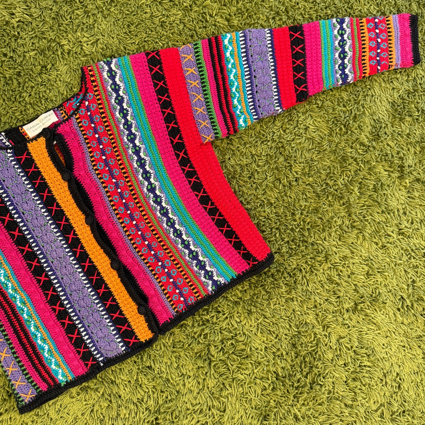 unique vintage whimsy 90s y2k knit cardigan sweater