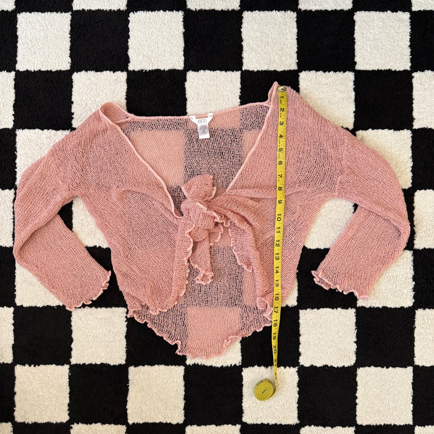 vintage whimsy 90s y2k knit cardigan tie top
