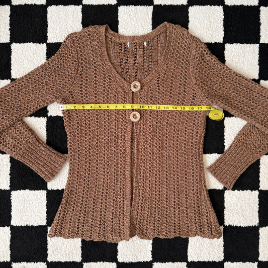 unique vintage whimsical 90s y2k knit sleeved cardigan top