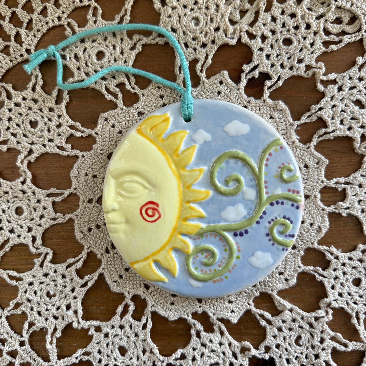 unique handmade whimsical celestial sun collectable wall decor