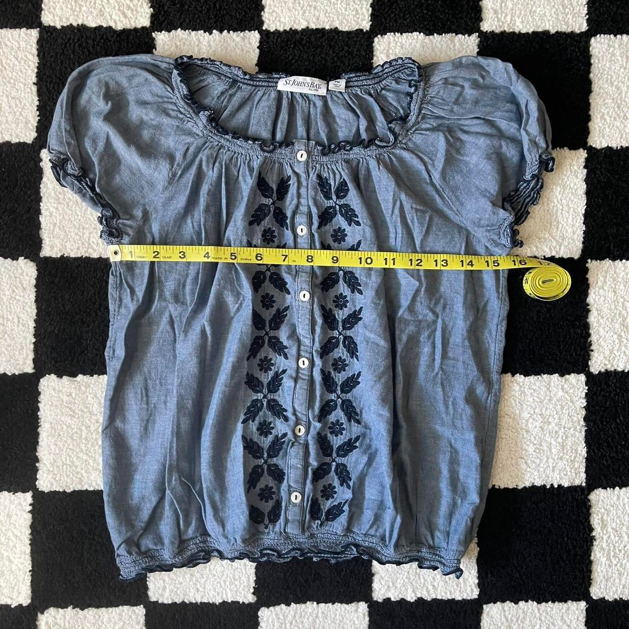 vintage whimsy 90s y2k embroidered babydoll top