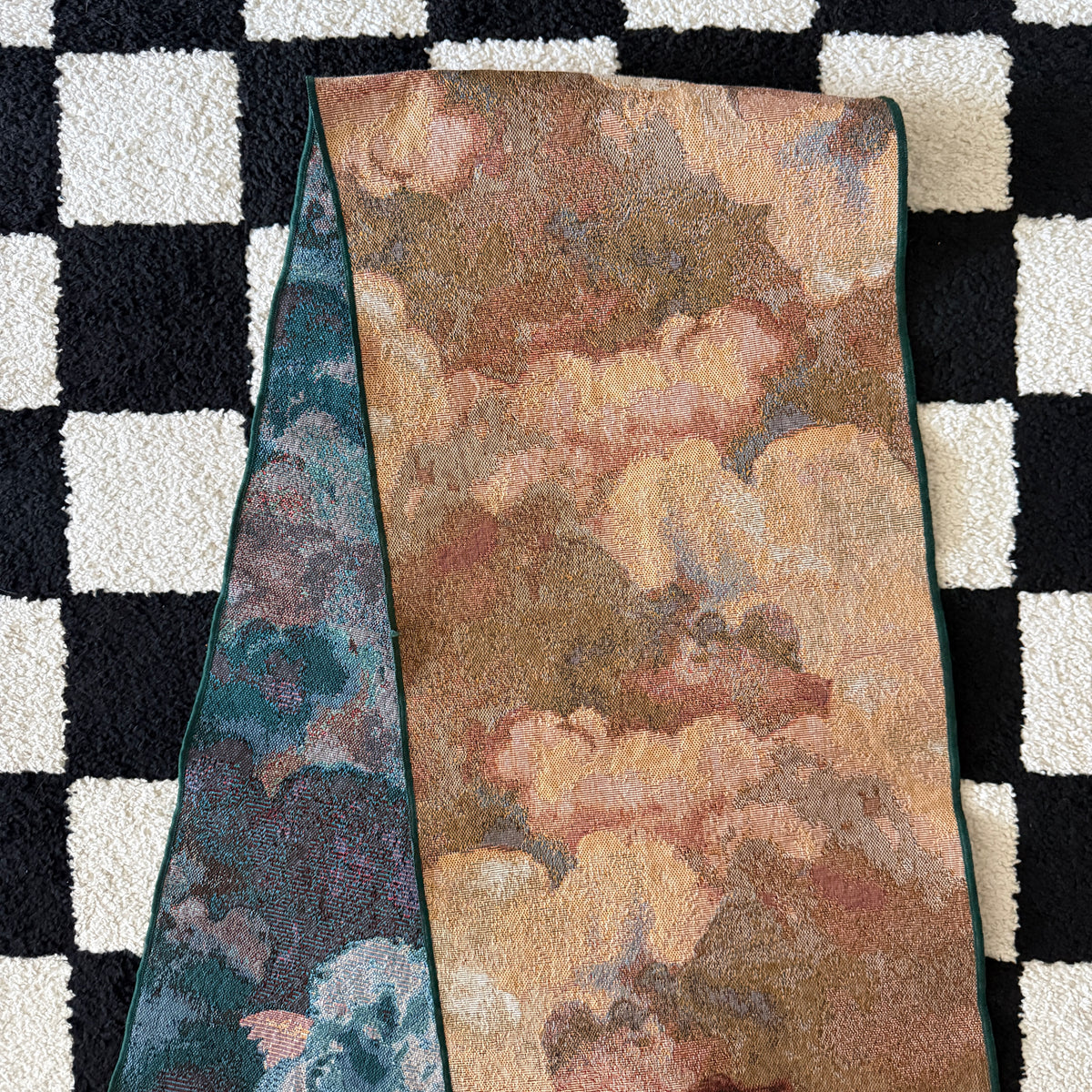 unique vintage whimsical cherub tapestry table runner