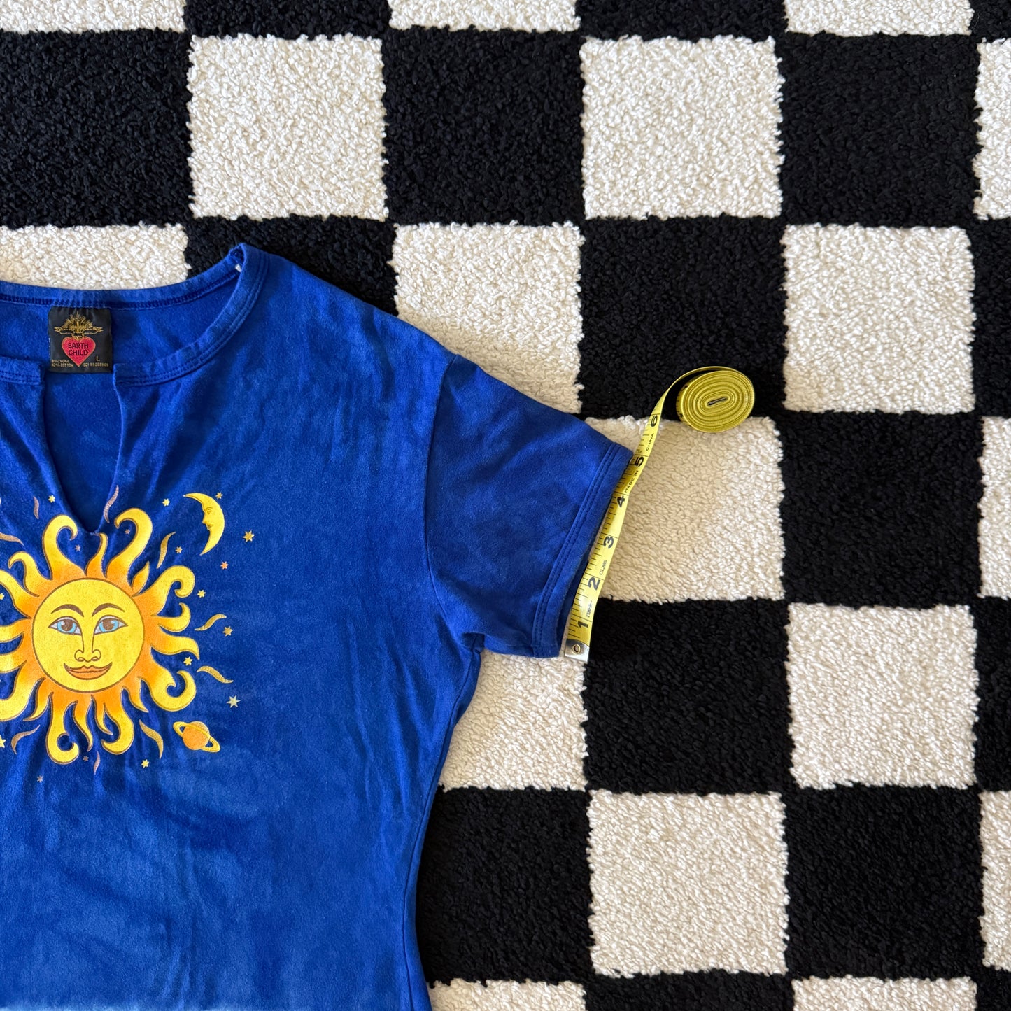unique vintage whimsical 90s y2k celestial sun moon graphic baby tee