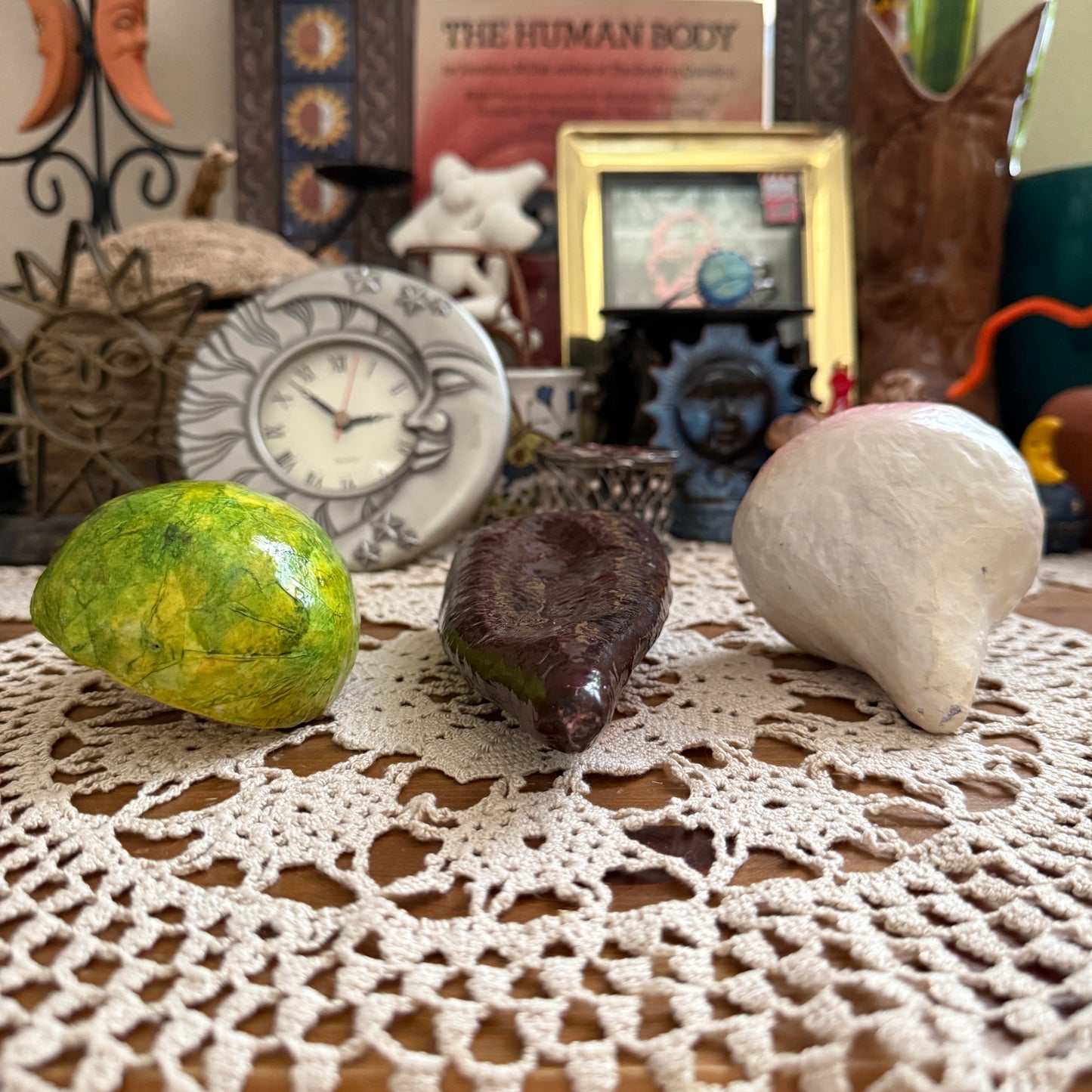 unique handmade whimsical folk art collectables (SET OF 3)