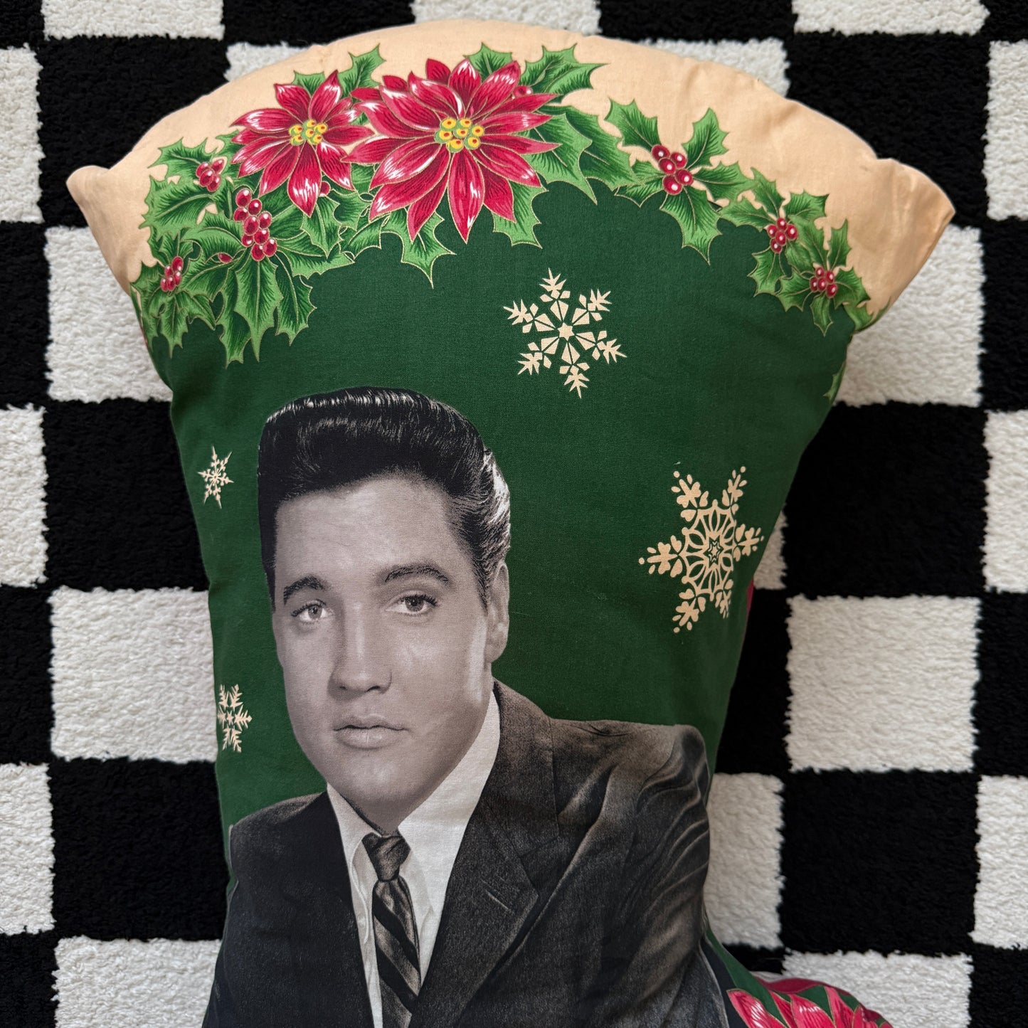 unique handmade vintage whimsical ELVIS PRESLEY throw pillow collectable