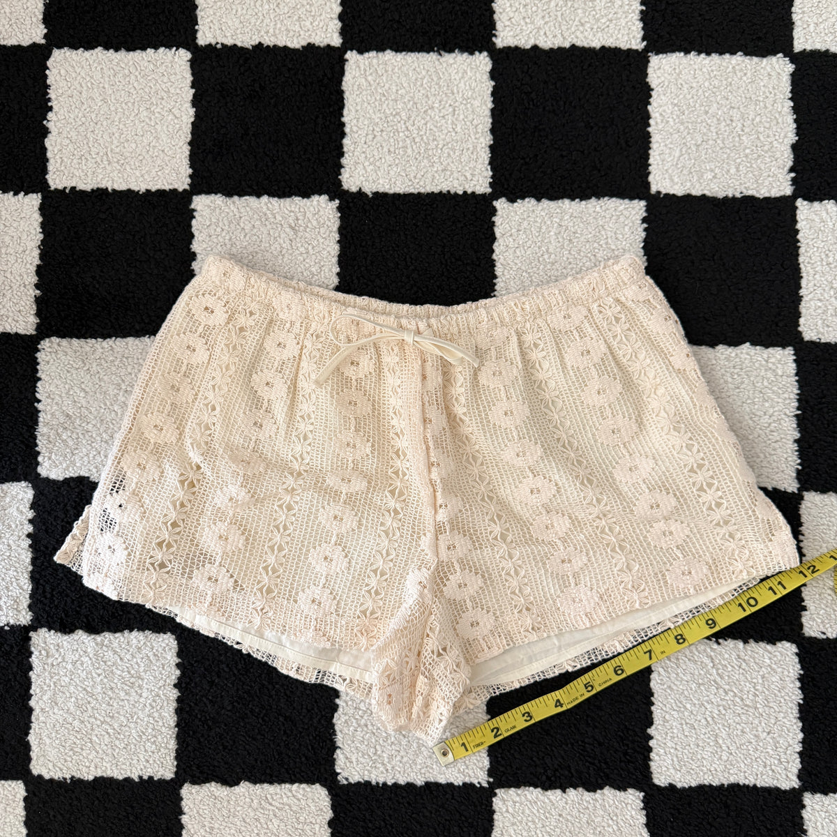 unique whimsical 90s y2k lace lounge shorts