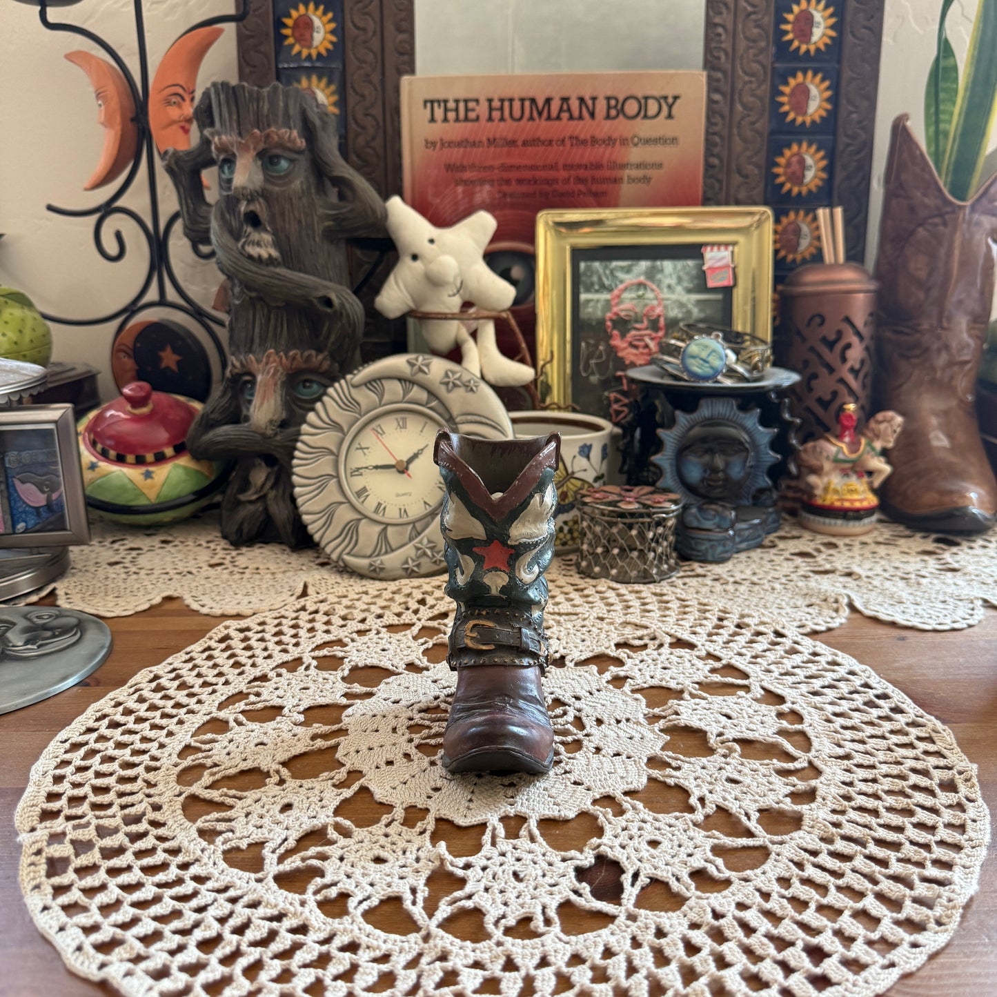 unique vintage whimsical celestial star boot figure collectable trinket