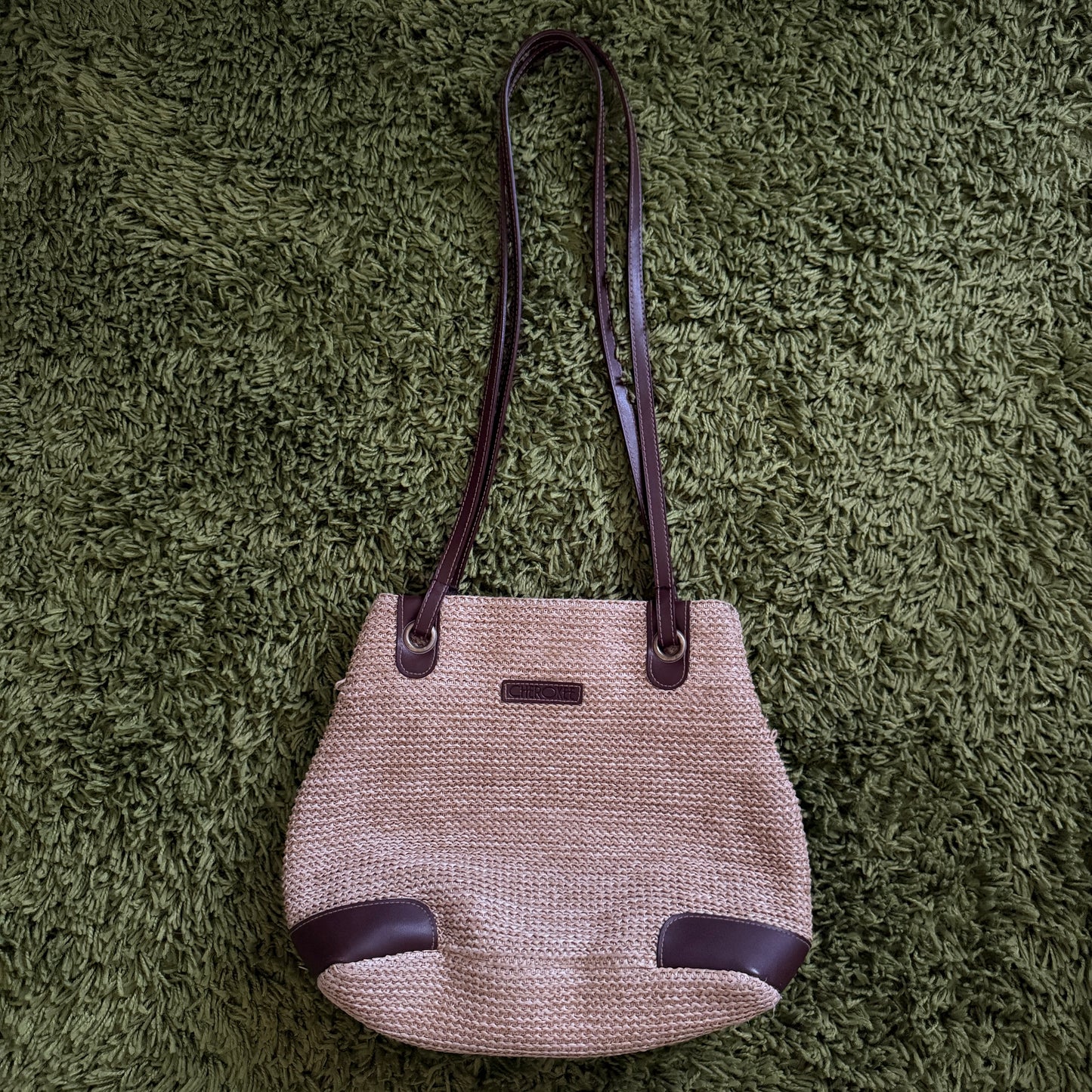 unique vintage whimsical 90s y2k woven shoulder bag