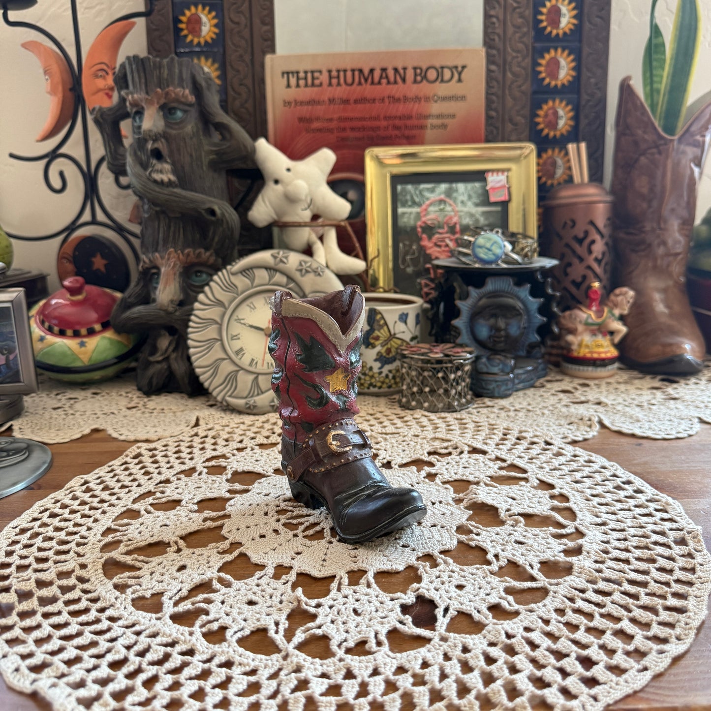 unique vintage whimsical celestial star boot figure collectable trinket