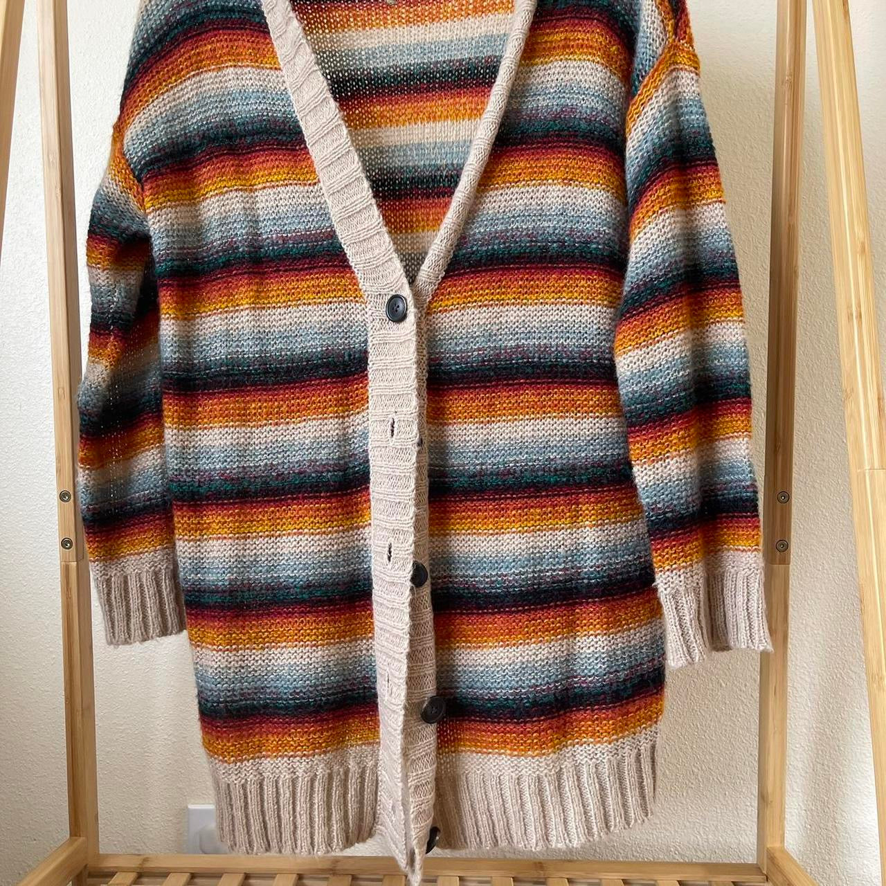 earth tone knit cardigan