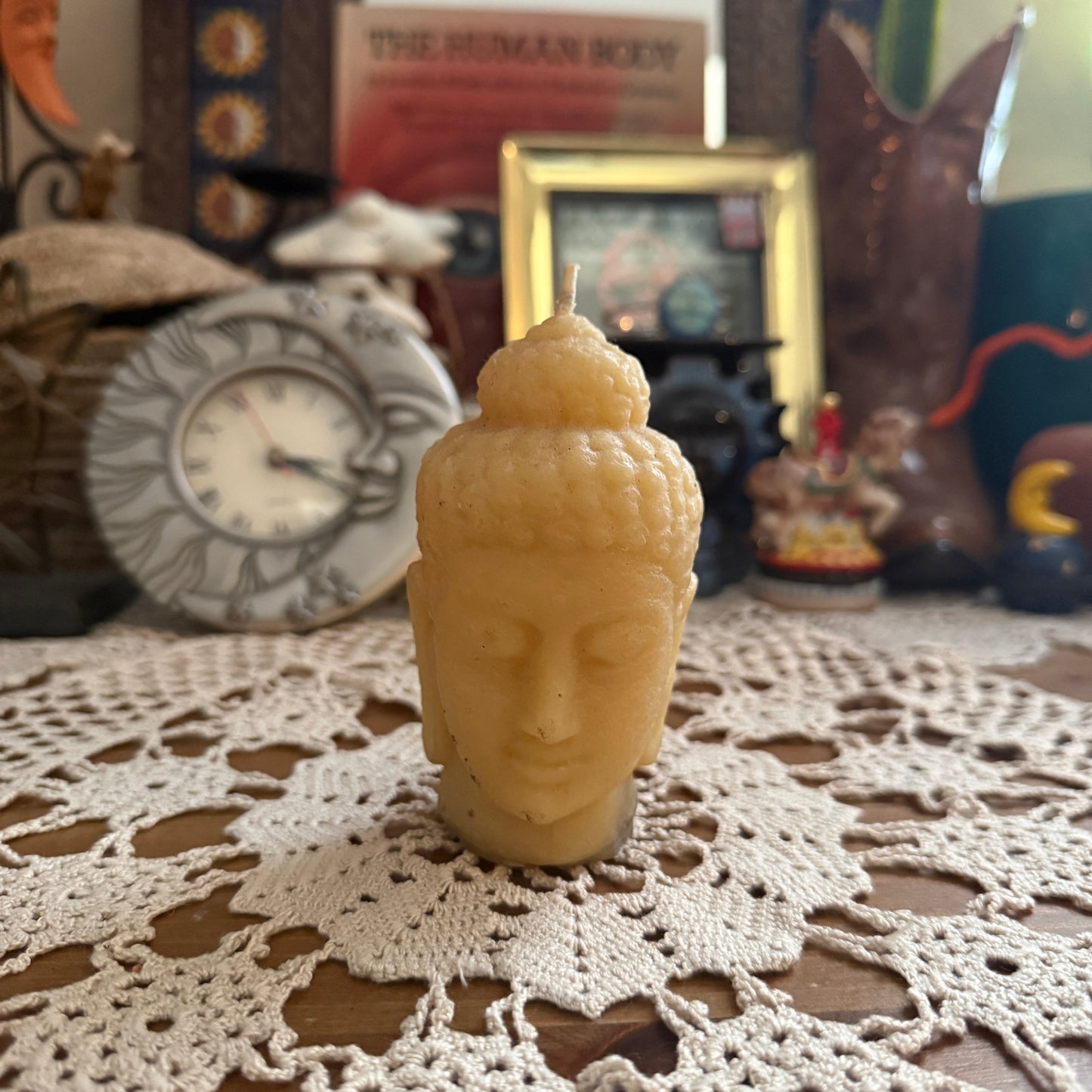 unique vintage whimsical folk art candle