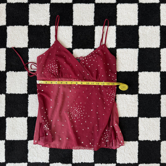 unique vintage whimsy y2k grunge VANITY sequin tank top