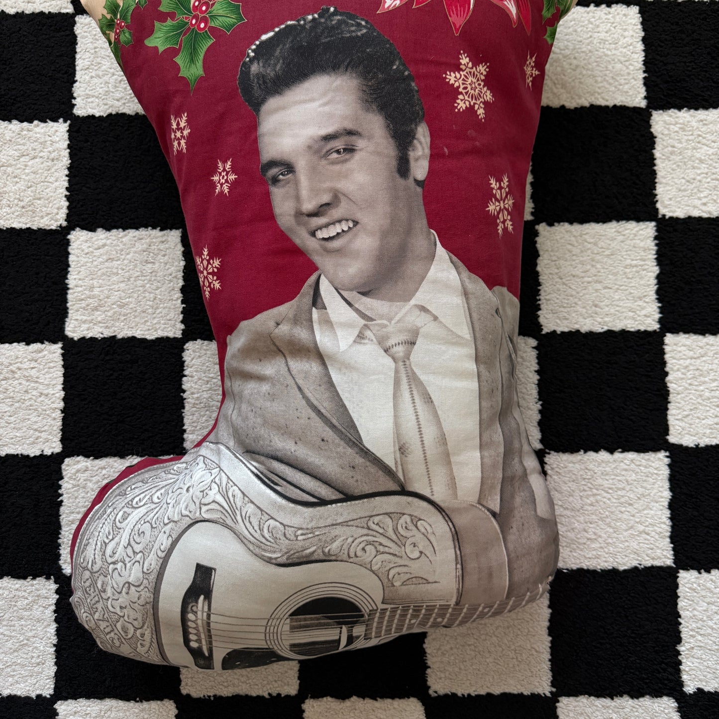 unique handmade vintage whimsical ELVIS PRESLEY throw pillow collectable