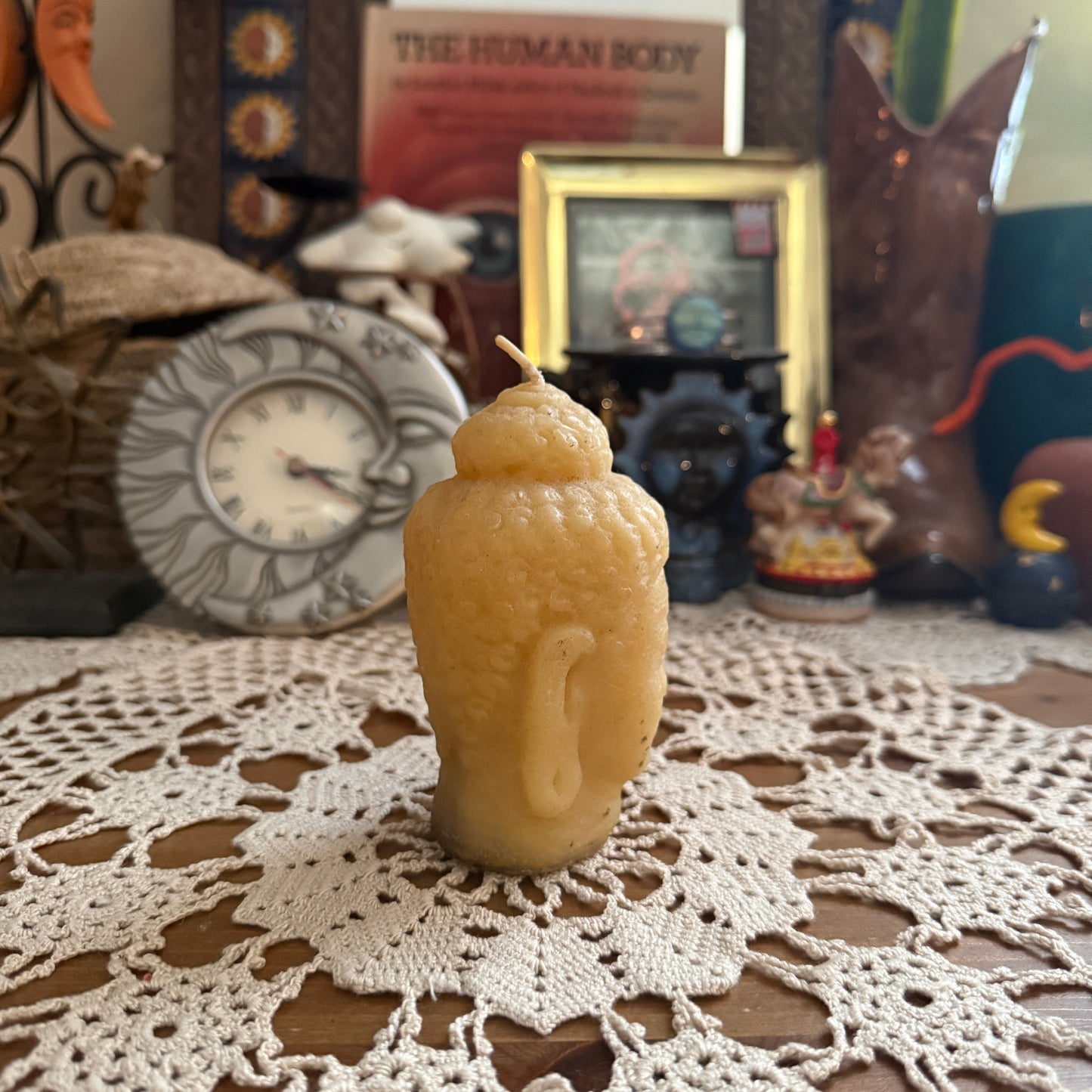 unique vintage whimsical folk art candle