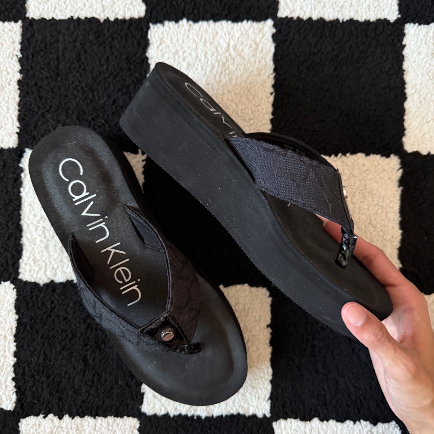 vintage whimsy 90s y2k CALVIN KLEIN chunky sandals