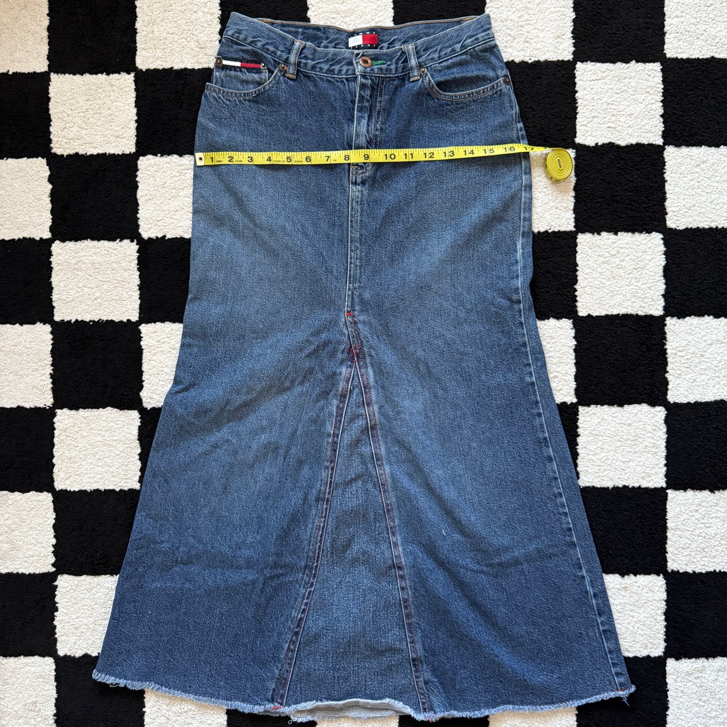 vintage whimsy 90s y2k TOMMY HILFIGER denim maxi skirt