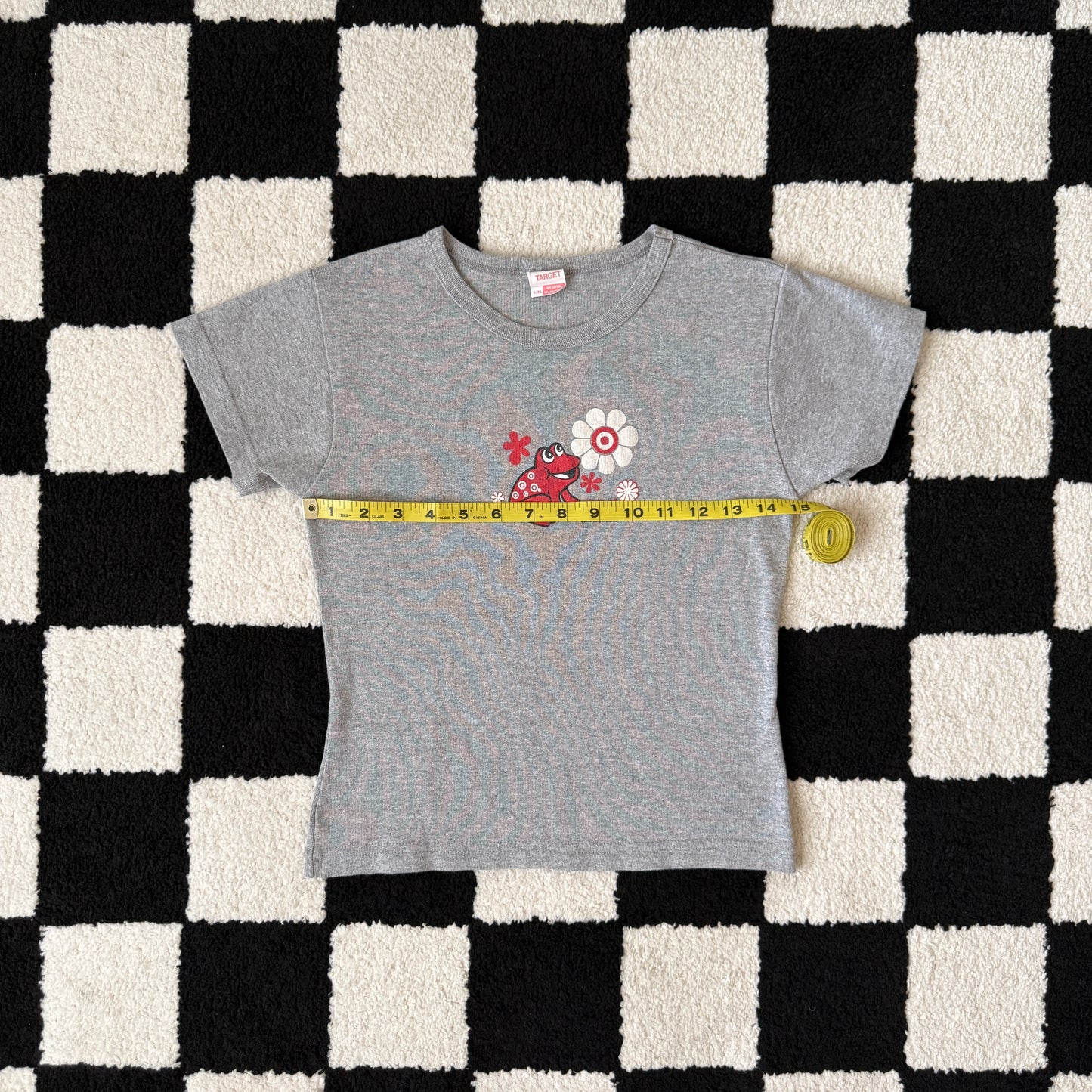 unique vintage whimsical 90s y2k frog graphic baby tee