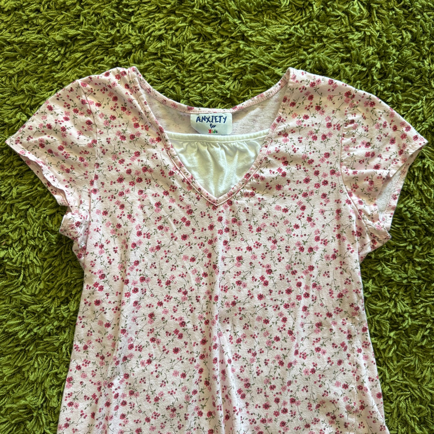 unique vintage whimsical 90s y2k ANXIETY FOR KIDS babydoll top