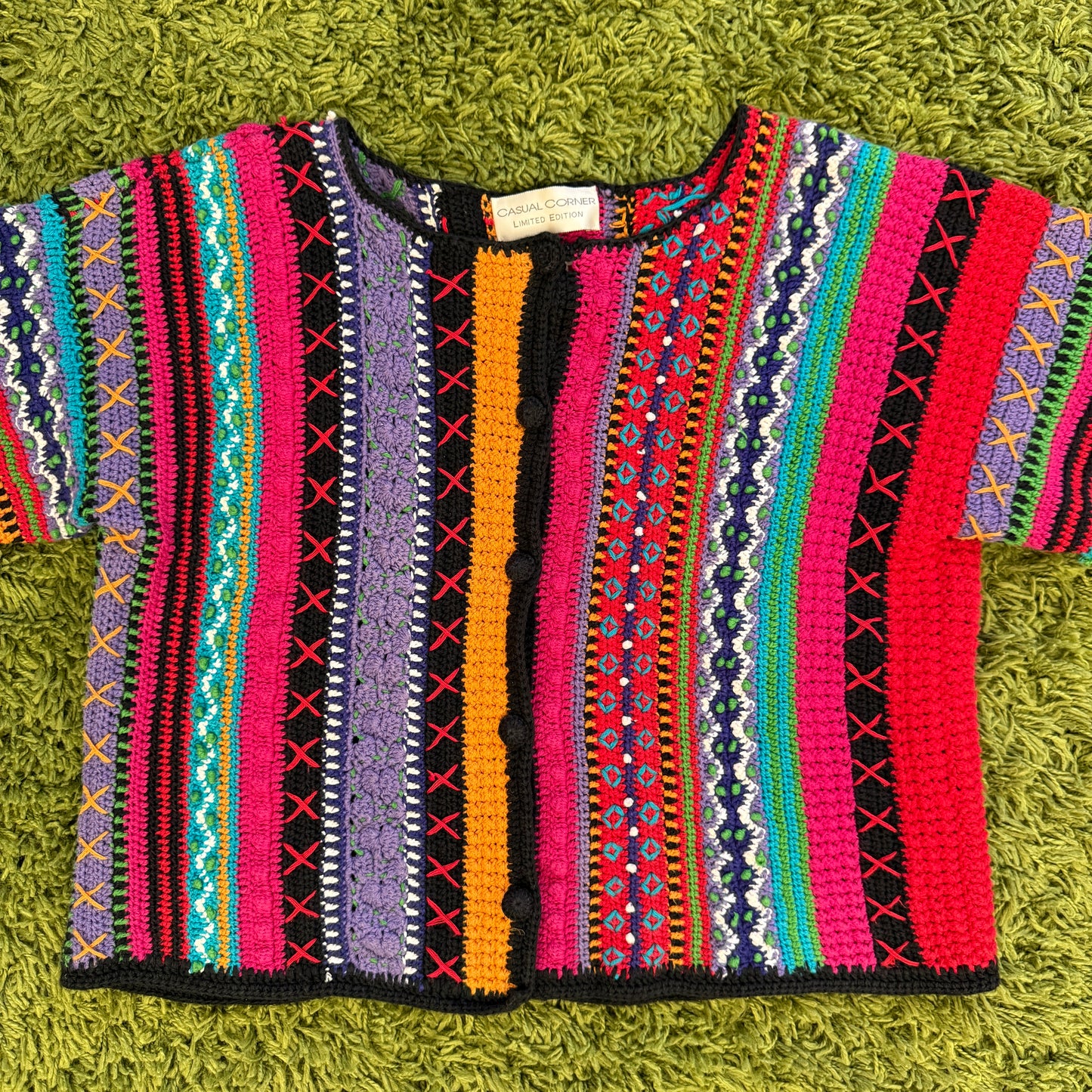 unique vintage whimsy 90s y2k knit cardigan sweater