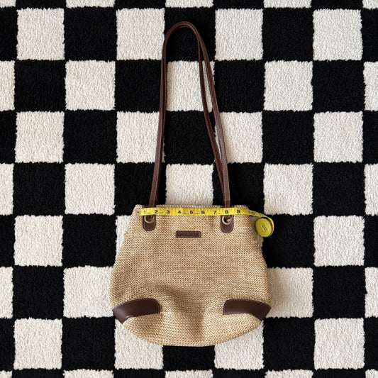 unique vintage whimsical 90s y2k woven shoulder bag