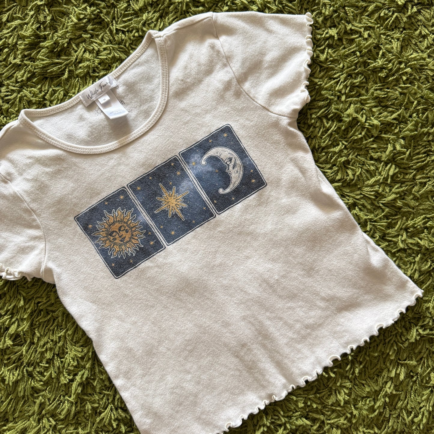 unique vintage whimsical 90s y2k celestial graphic baby tee