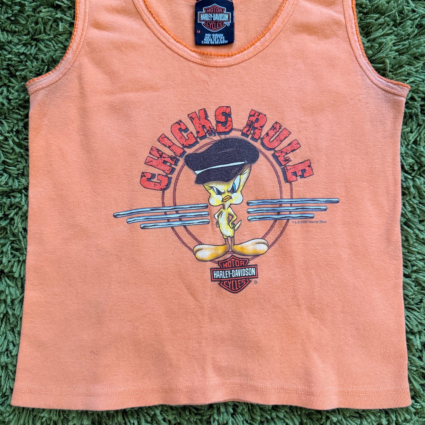 unique vintage whimsical 90s y2k HARLEY DAVIDSON graphic tank top