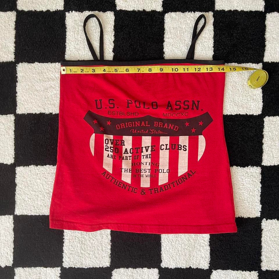 unique vintage 90s y2k U.S. POLO ASSN. graphic tank top
