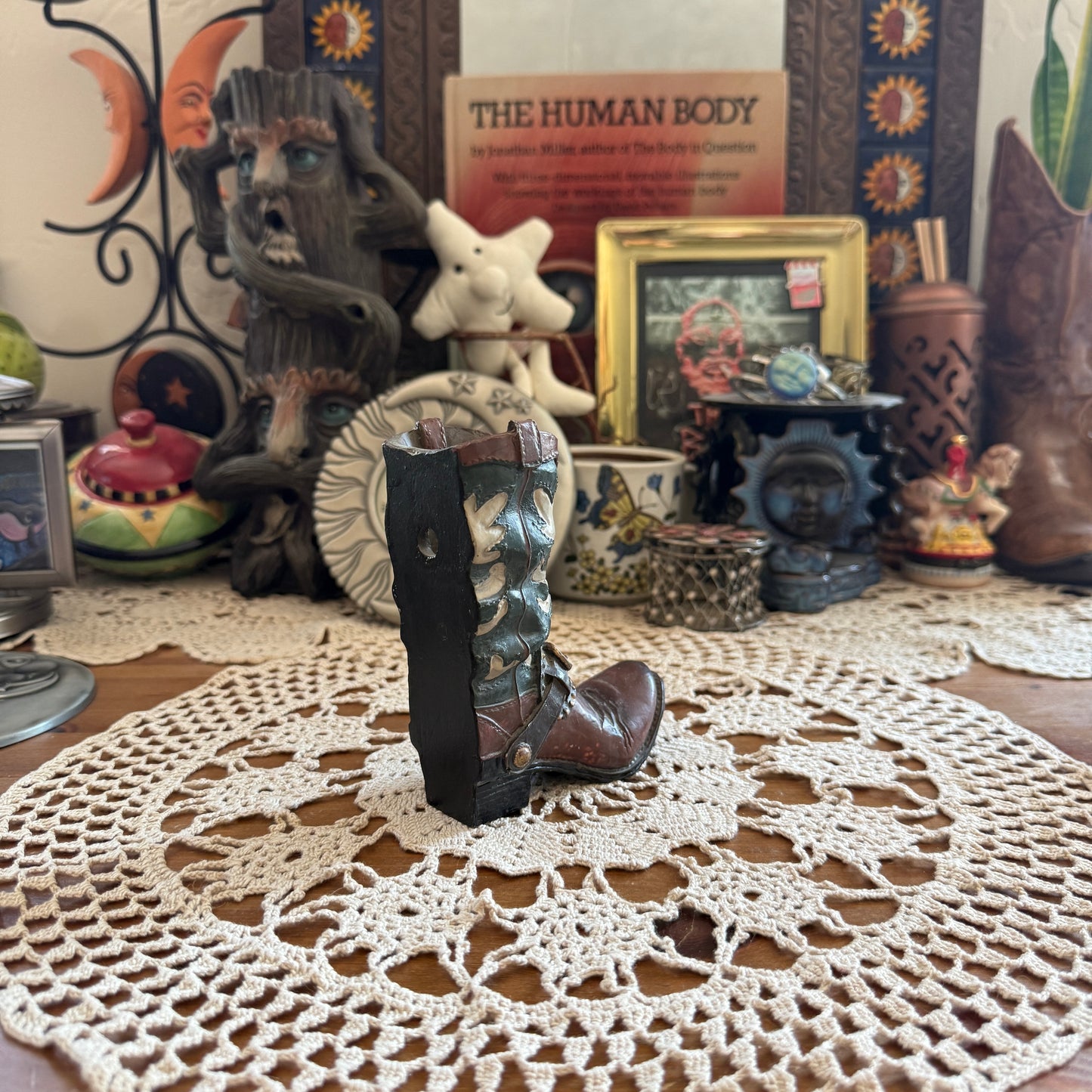 unique vintage whimsical celestial star boot figure collectable trinket