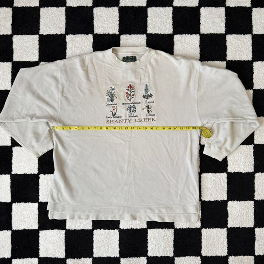vintage whimsy 90s y2k SHANTY CREEK embroidered knit pullover sweater