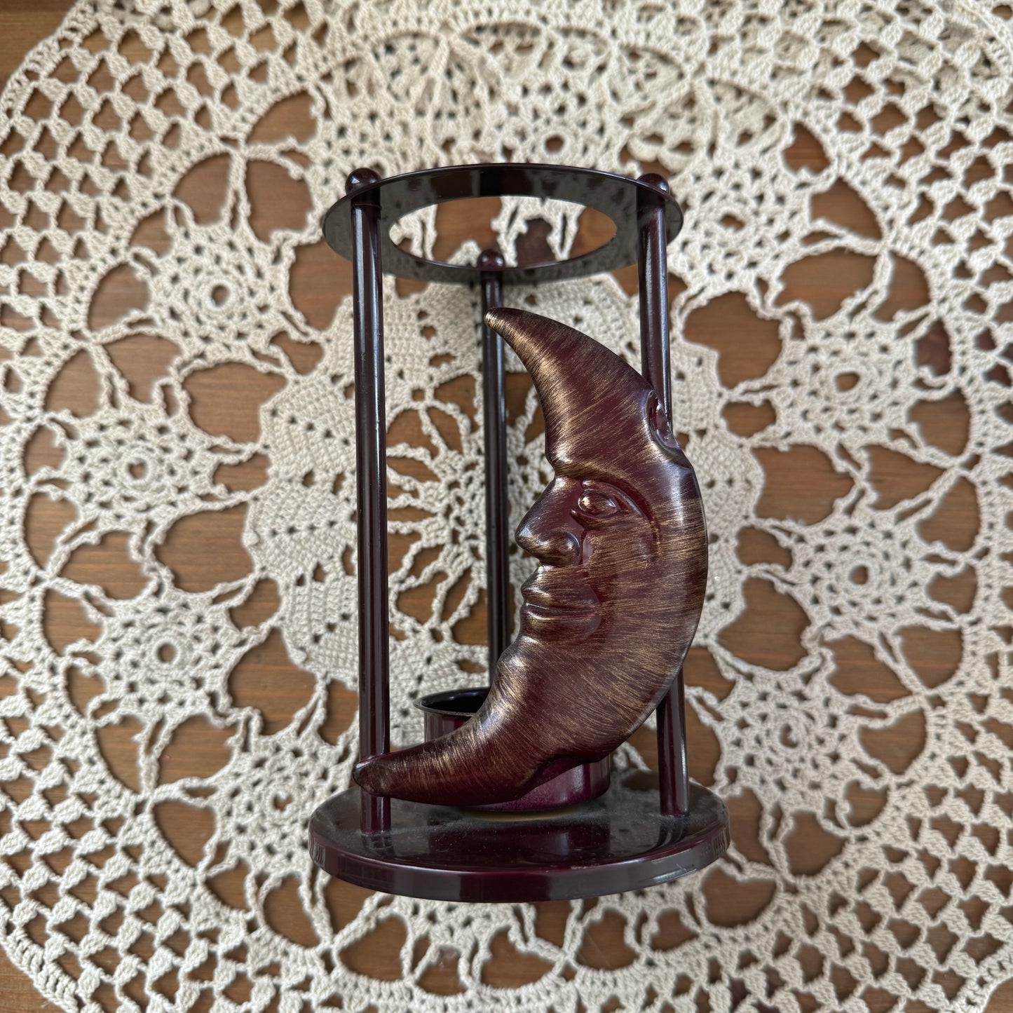 unique vintage whimsical celestial moon candle holder
