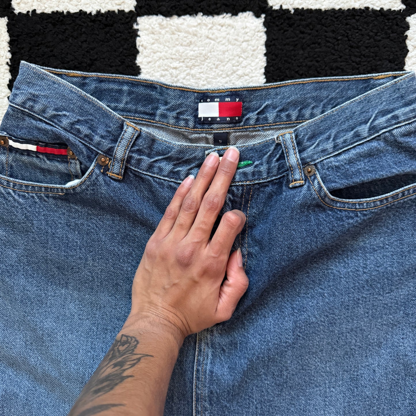 vintage whimsy 90s y2k TOMMY HILFIGER denim maxi skirt