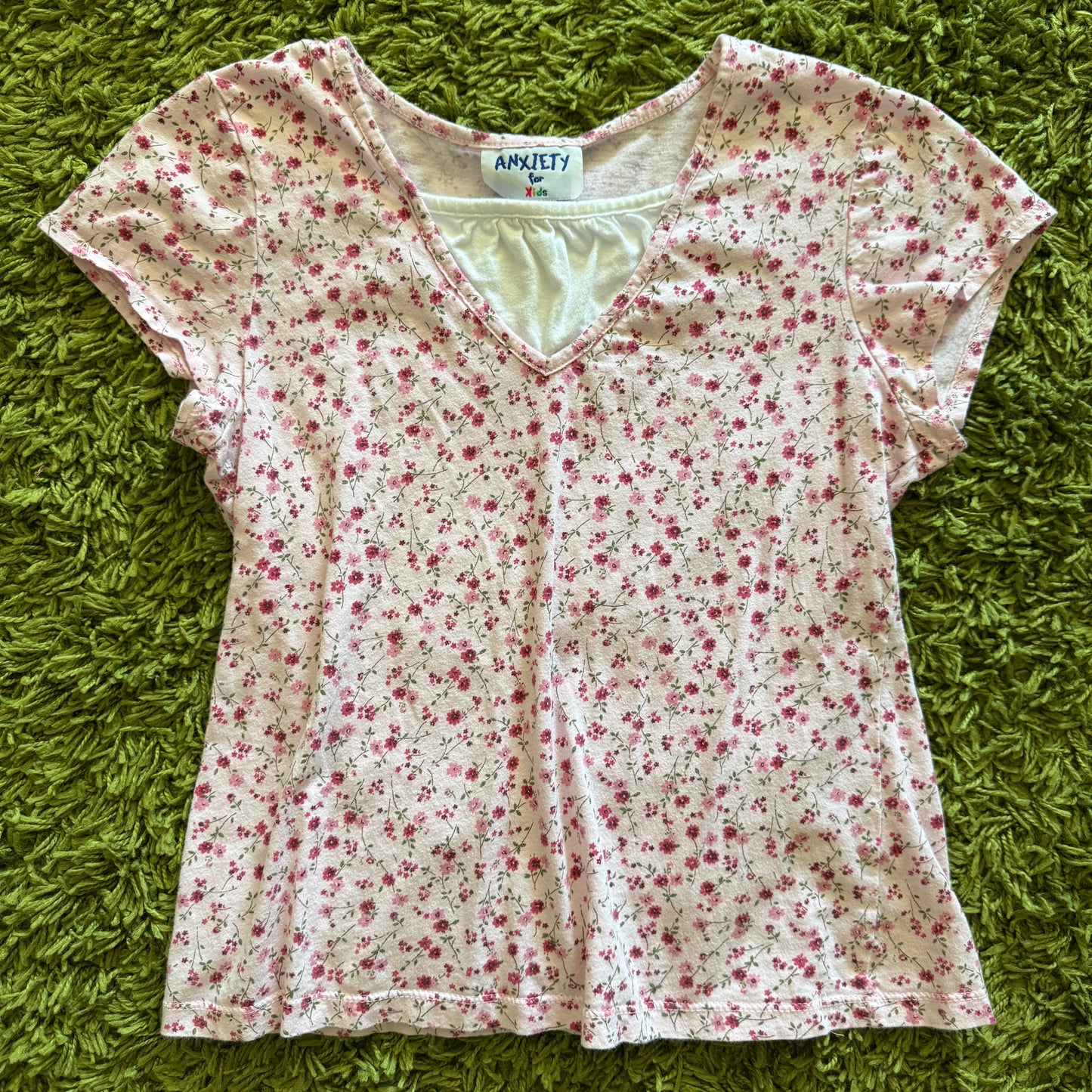 unique vintage whimsical 90s y2k ANXIETY FOR KIDS babydoll top