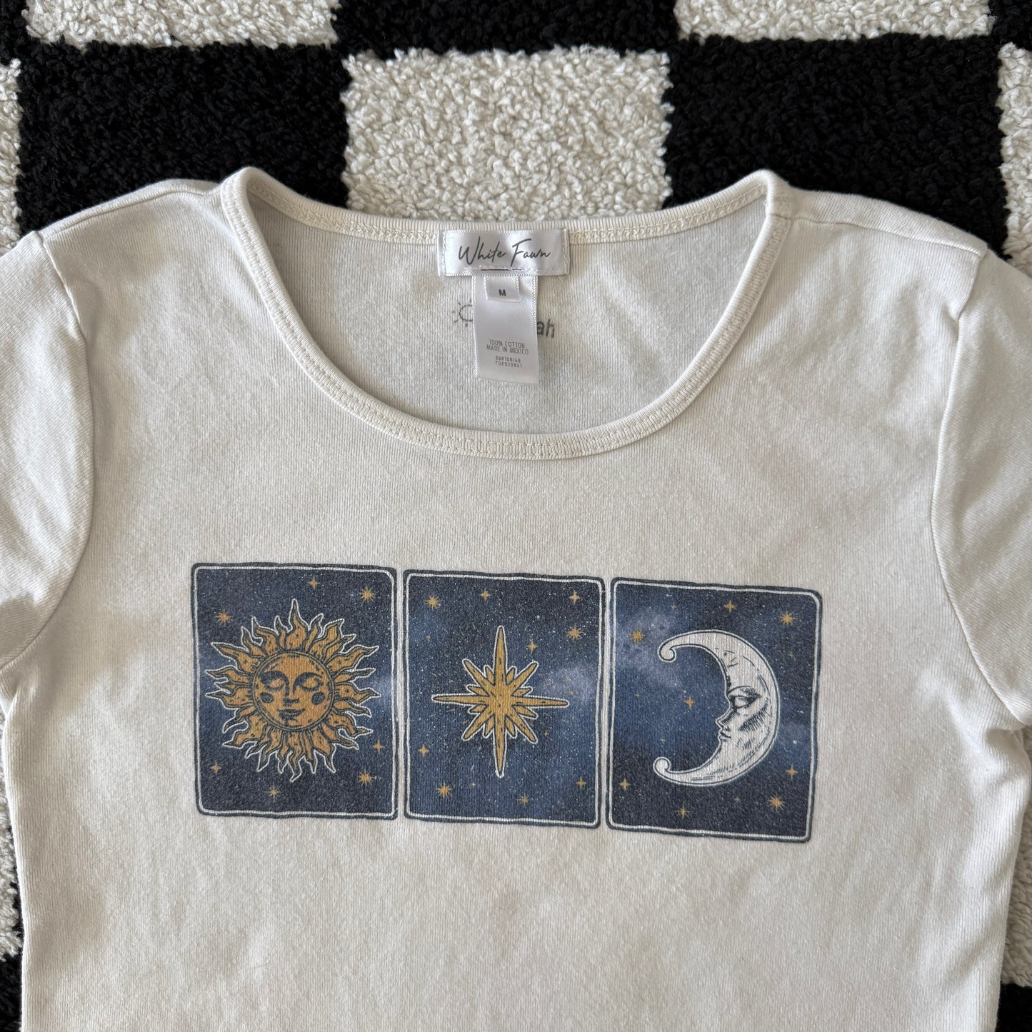 unique vintage whimsical 90s y2k celestial graphic baby tee