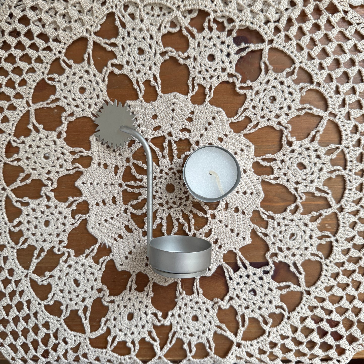 unique vintage whimsical celestial sun candle holder