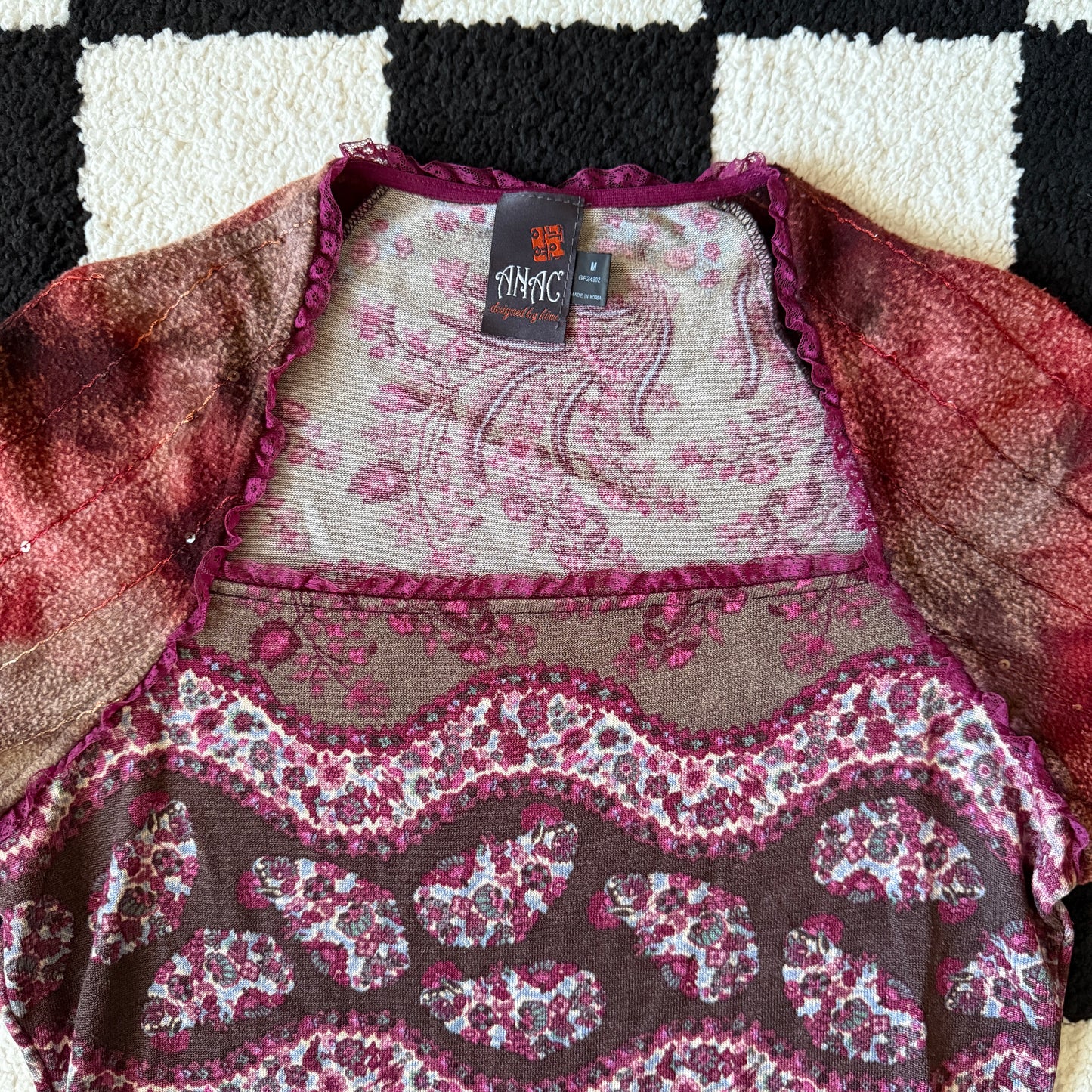 unique vintage whimsy 90s y2k ANAC knit sleeved top