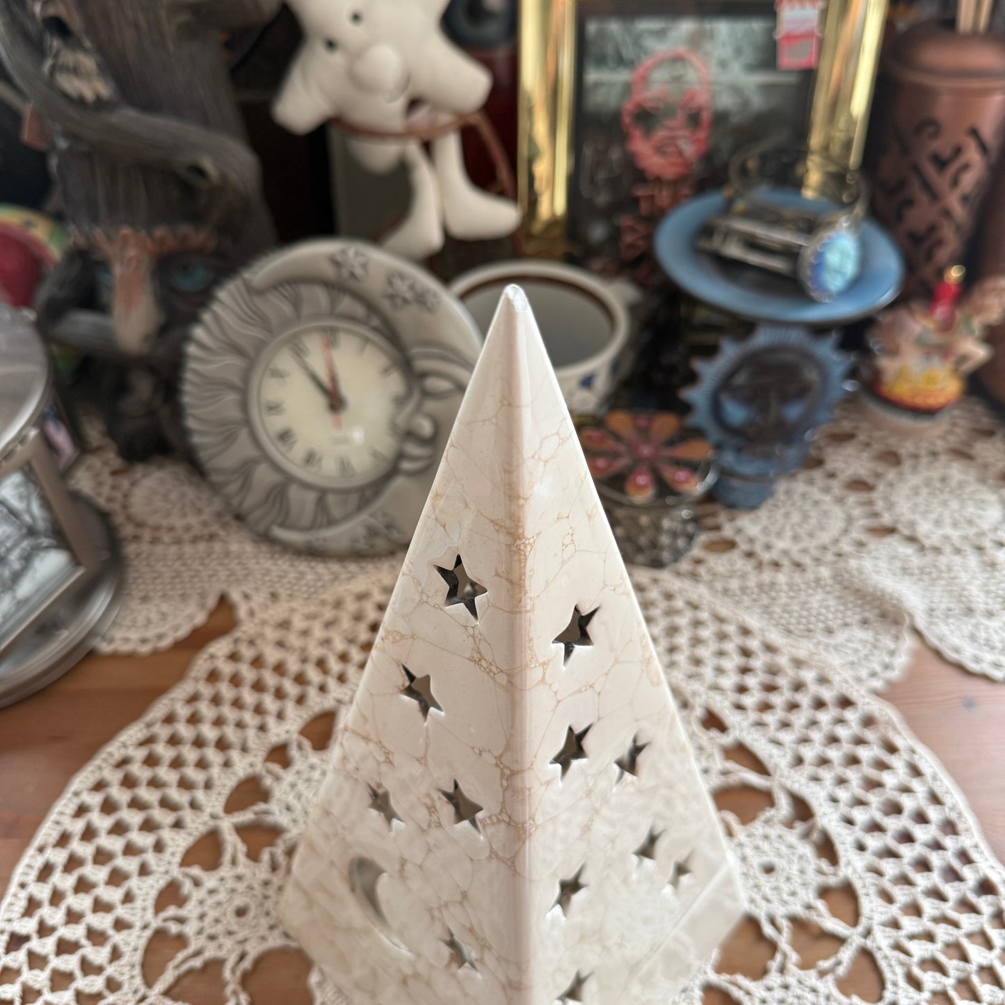 unique vintage whimsical celestial moon stars candle holder