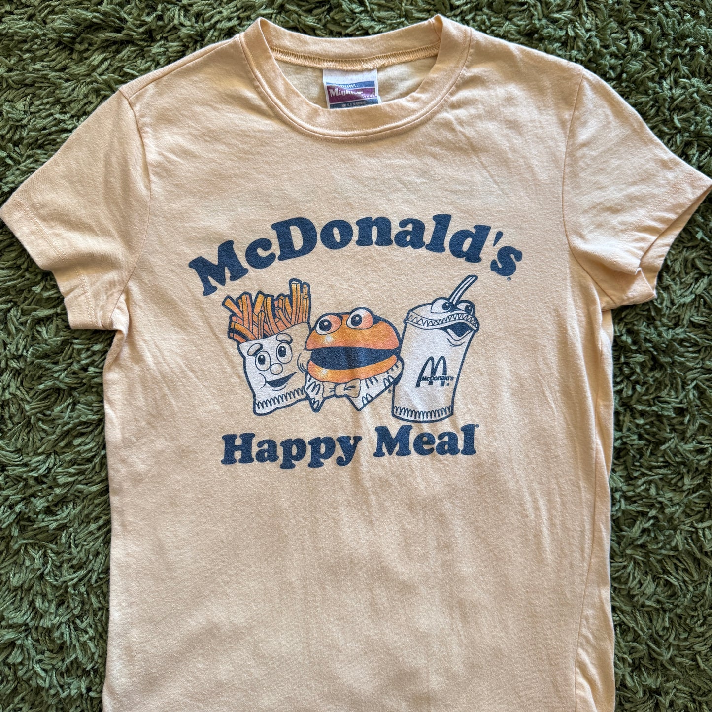 unique vintage whimsical 90s y2k MIGHTY FINE graphic baby tee