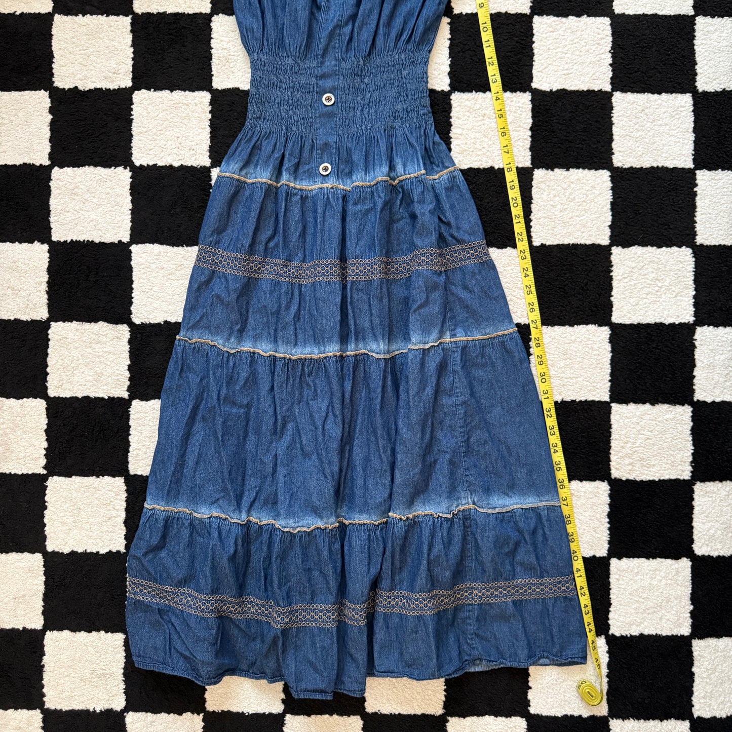 unique vintage whimsy 90s y2k denim maxi dress