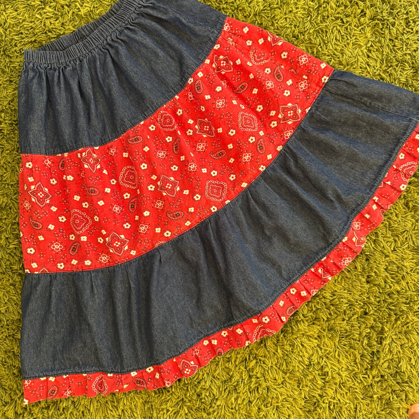 unique vintage whimsy 90s y2k FAR ABOVE RUBIES midi skirt