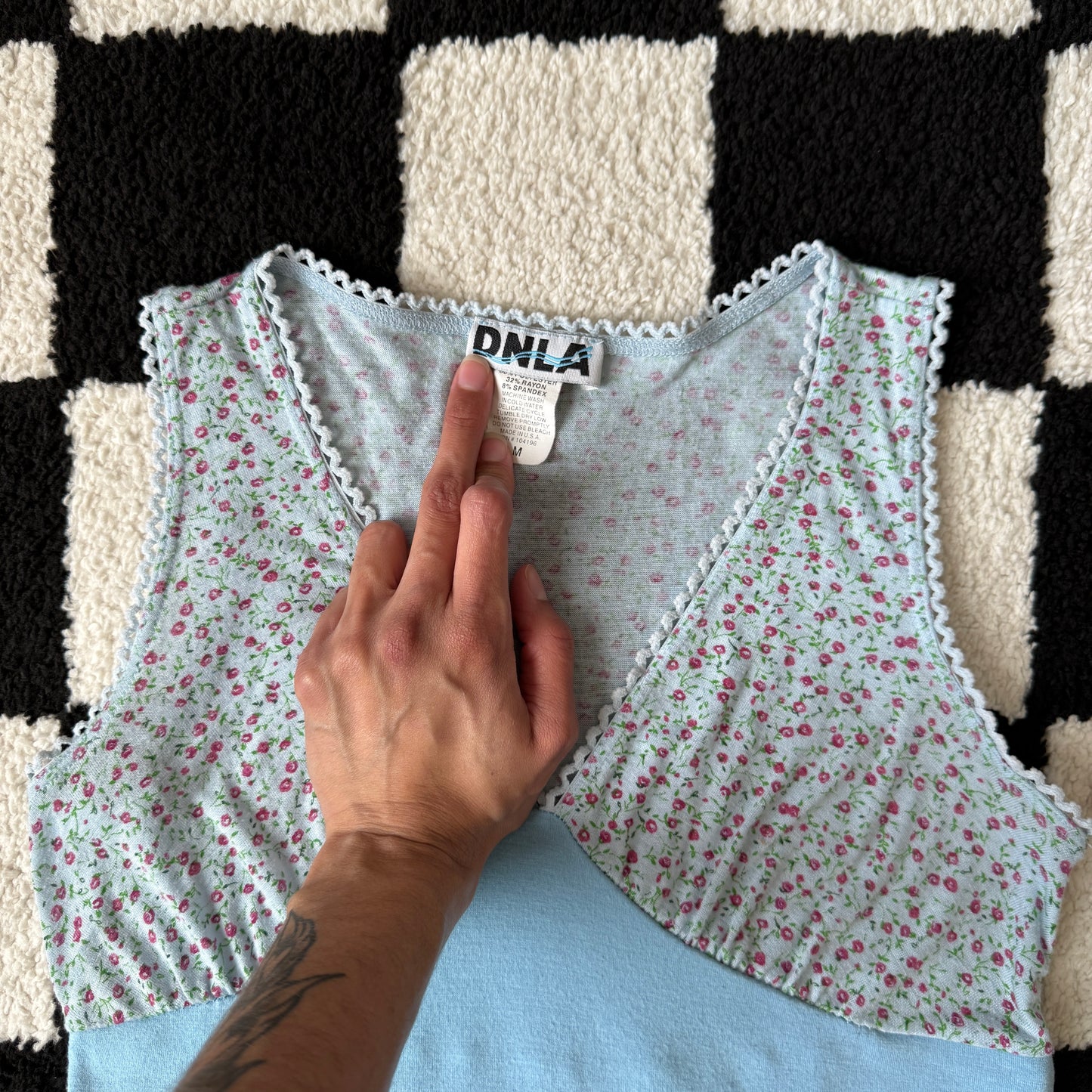 unique vintage whimsical 90s y2k DNLA babydoll top