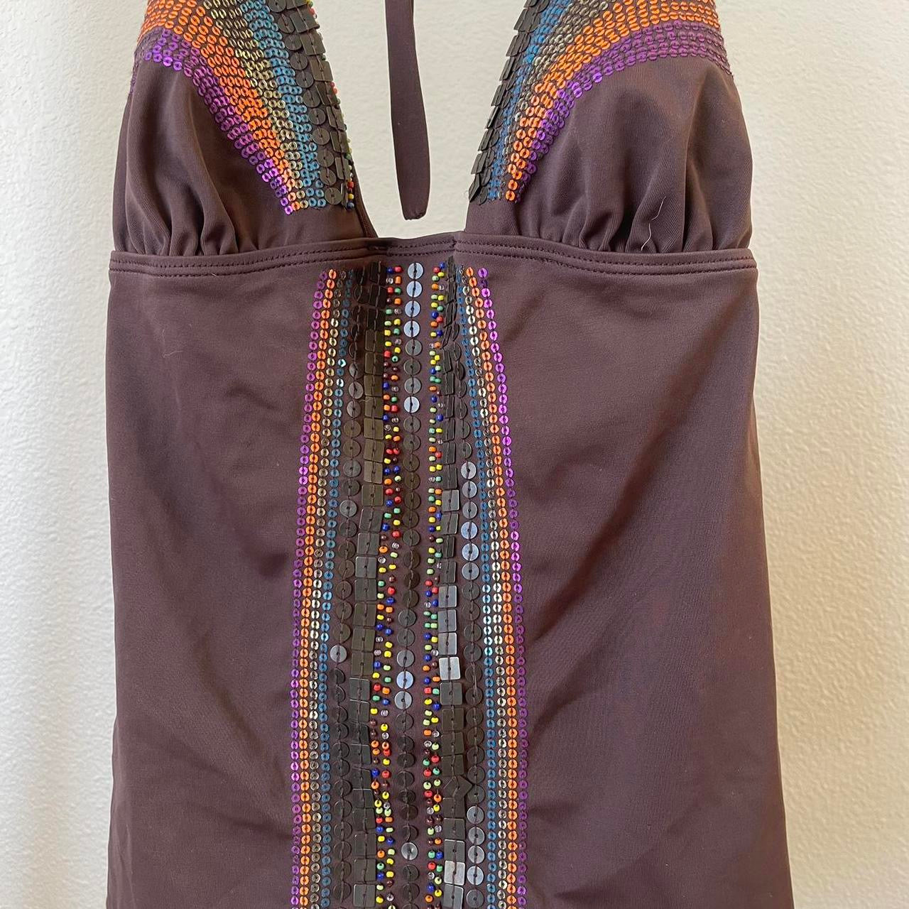 unique vintage whimsy 90s y2k halter swim top