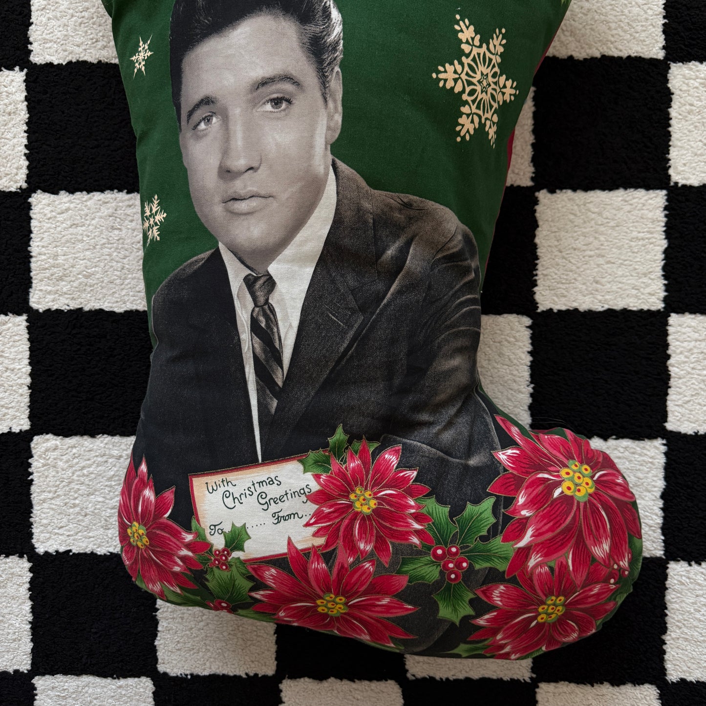 unique handmade vintage whimsical ELVIS PRESLEY throw pillow collectable