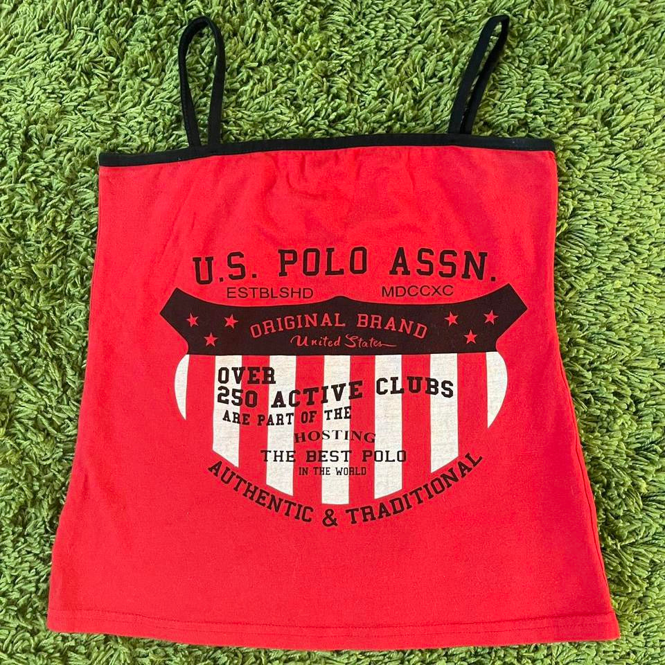 unique vintage 90s y2k U.S. POLO ASSN. graphic tank top