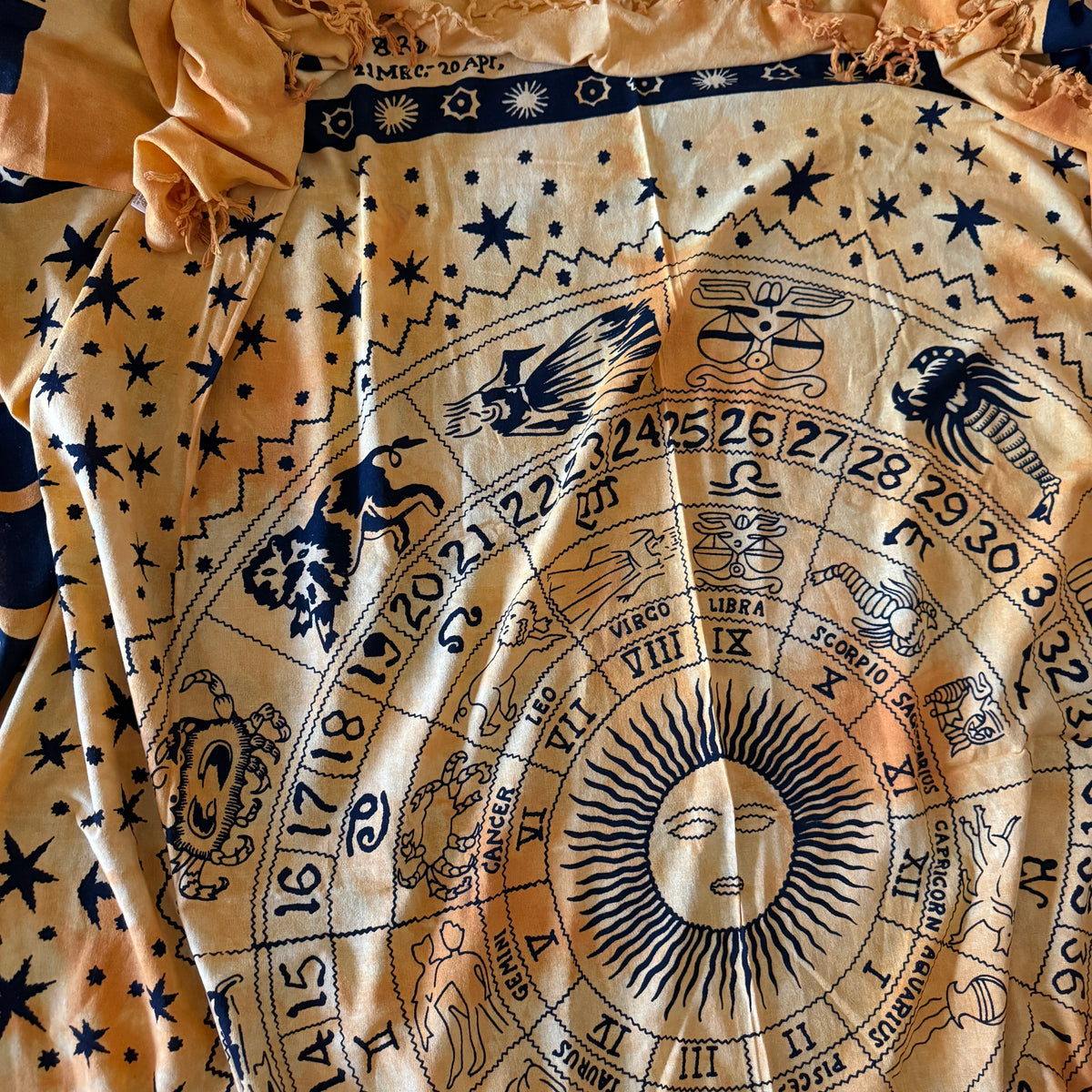 unique vintage whimsical celestial sun stars zodiac tapestry