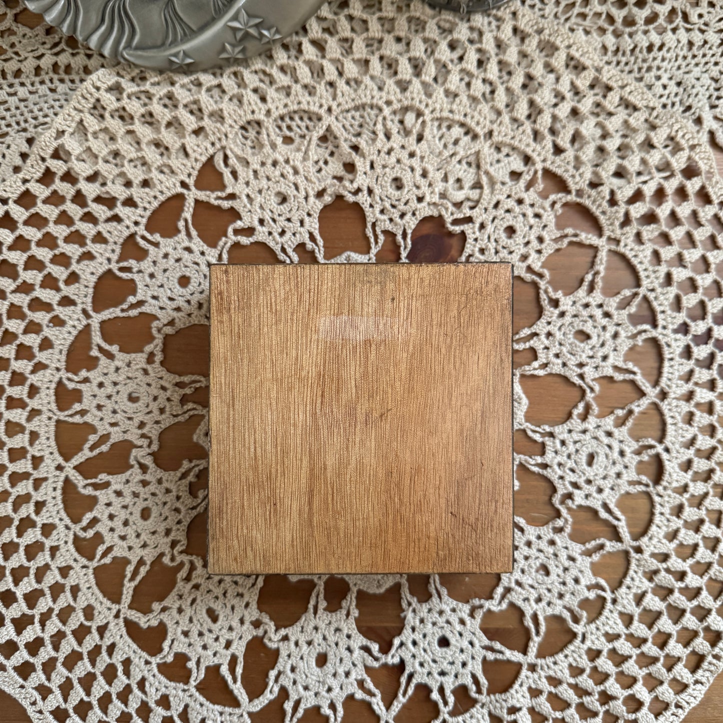 unique vintage whimsical celestial sun wood folk art box